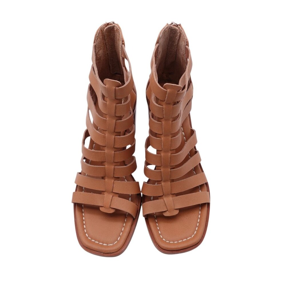 Sofft Tan Strappy Block Heel Sandals - Picture 5 of 13